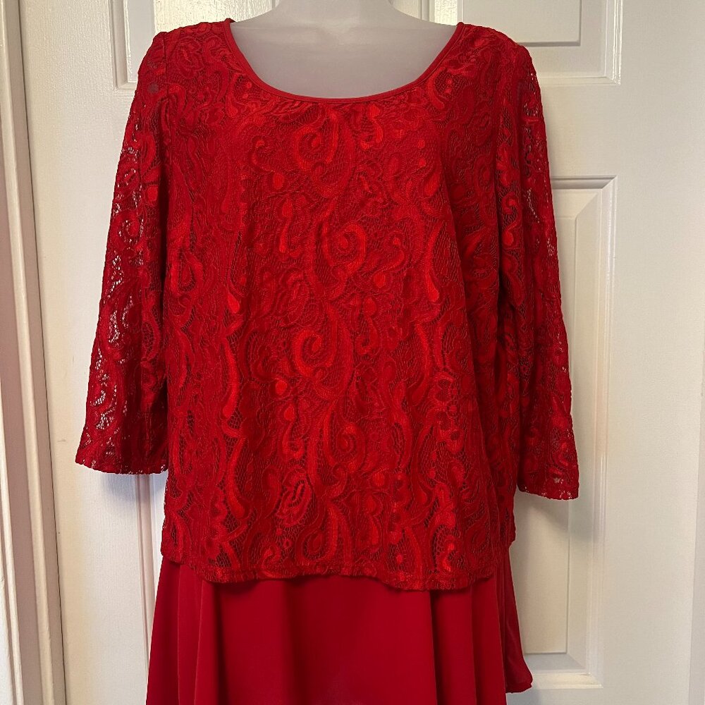 Kate & Mallory Red Lace Blouse